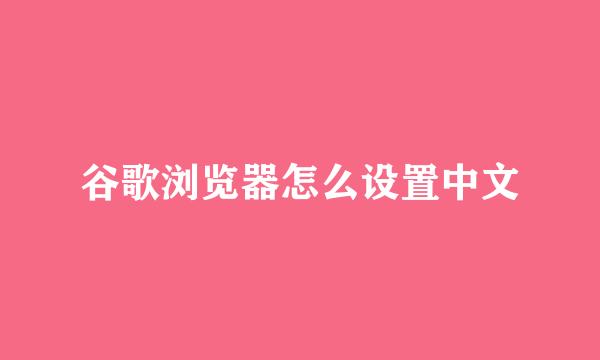谷歌浏览器怎么设置中文