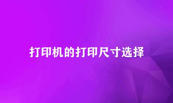 打印机的打印尺寸选择