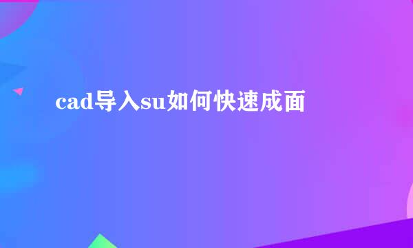 cad导入su如何快速成面