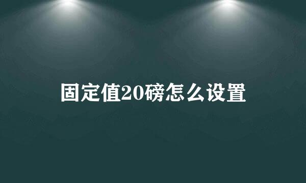 固定值20磅怎么设置