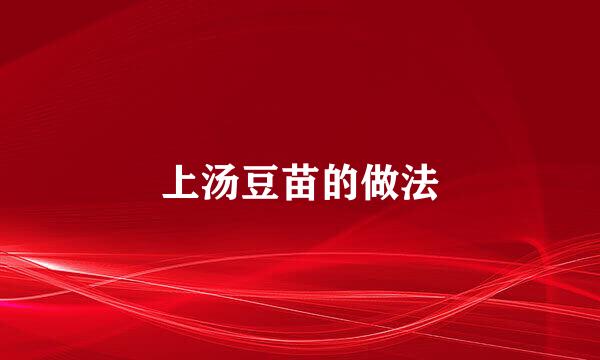上汤豆苗的做法