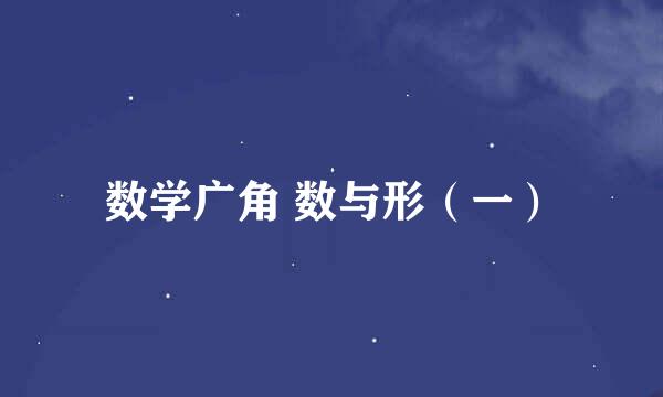 数学广角 数与形（一）