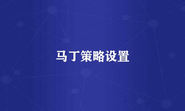 马丁策略设置