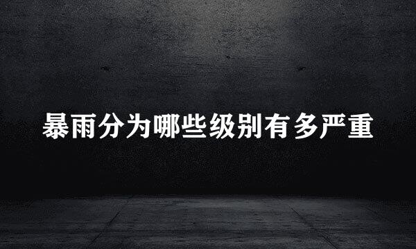 暴雨分为哪些级别有多严重