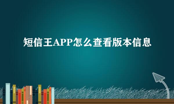 短信王APP怎么查看版本信息