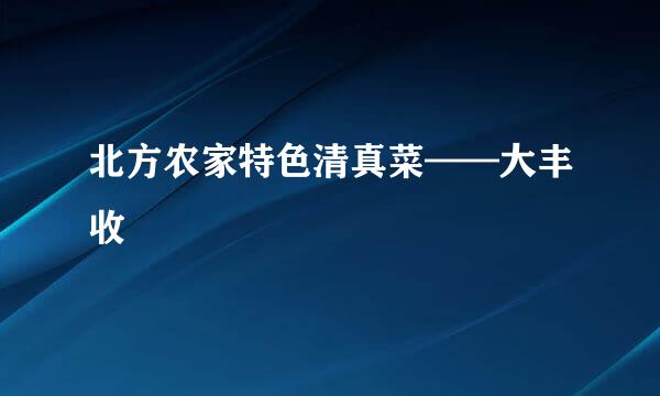 北方农家特色清真菜——大丰收