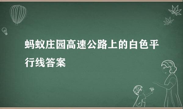 蚂蚁庄园高速公路上的白色平行线答案