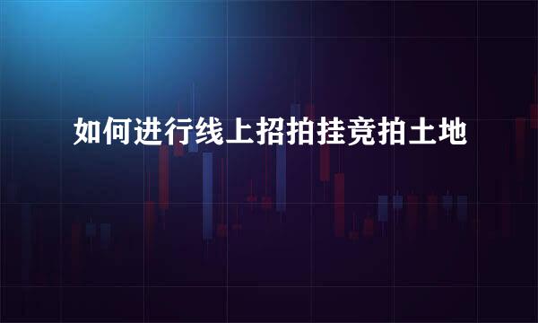 如何进行线上招拍挂竞拍土地