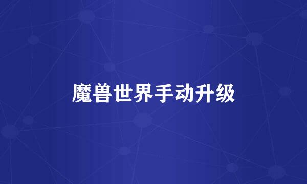 魔兽世界手动升级