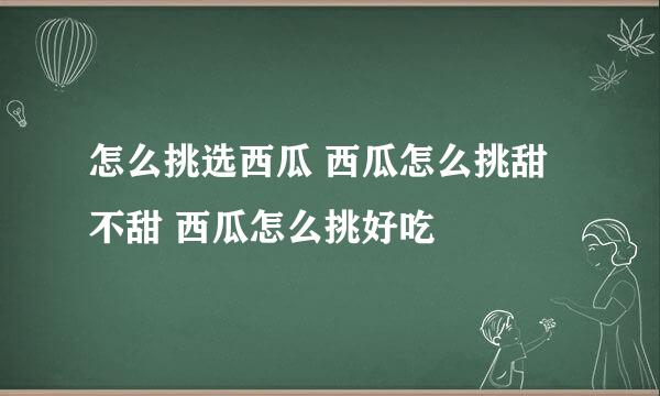 怎么挑选西瓜 西瓜怎么挑甜不甜 西瓜怎么挑好吃