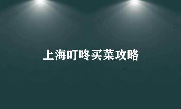 上海叮咚买菜攻略