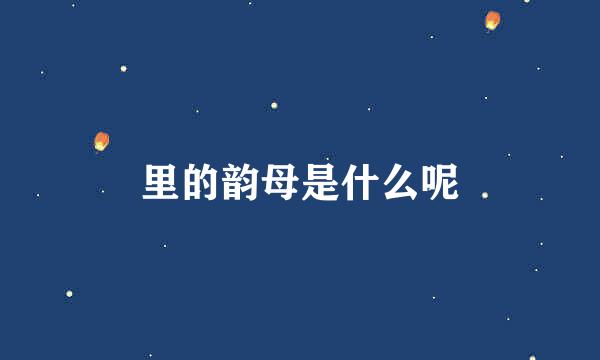 里的韵母是什么呢