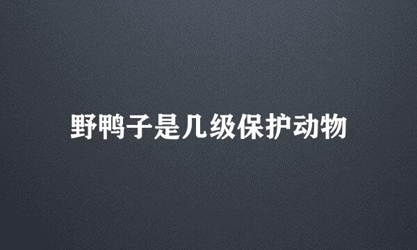 野鸭子是几级保护动物