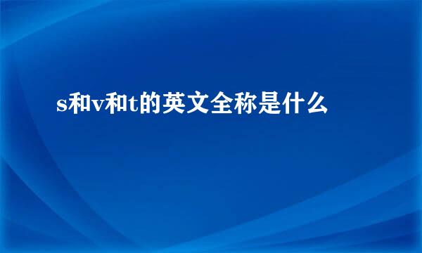 s和v和t的英文全称是什么