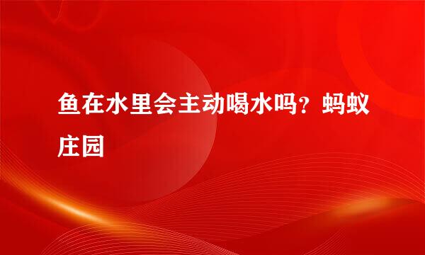 鱼在水里会主动喝水吗？蚂蚁庄园
