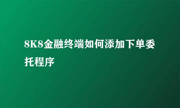 8K8金融终端如何添加下单委托程序