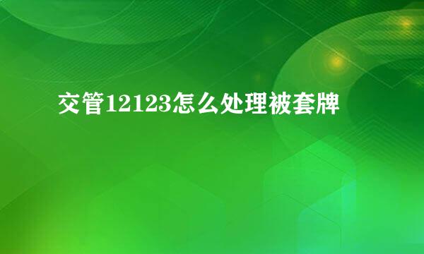 交管12123怎么处理被套牌