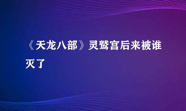 《天龙八部》灵鹫宫后来被谁灭了