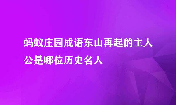 蚂蚁庄园成语东山再起的主人公是哪位历史名人