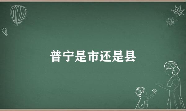 普宁是市还是县