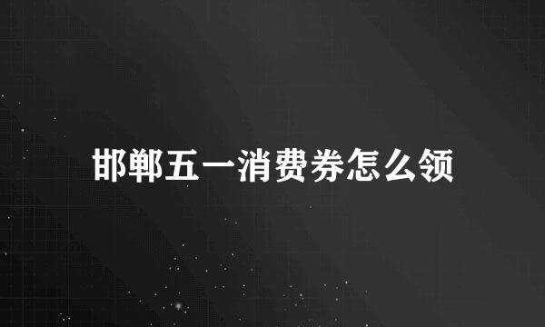 邯郸五一消费券怎么领
