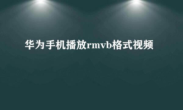 华为手机播放rmvb格式视频