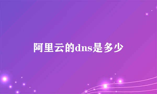 阿里云的dns是多少