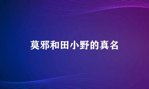 莫邪和田小野的真名