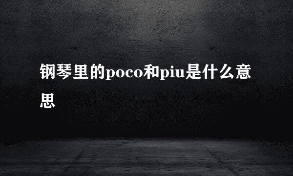 钢琴里的poco和piu是什么意思
