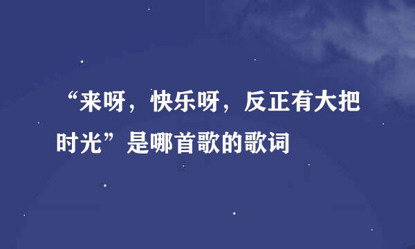 “来呀，快乐呀，反正有大把时光”是哪首歌的歌词