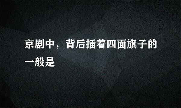 京剧中，背后插着四面旗子的一般是