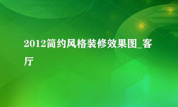 2012简约风格装修效果图_客厅
