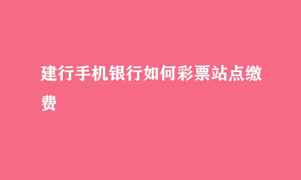 建行手机银行如何彩票站点缴费