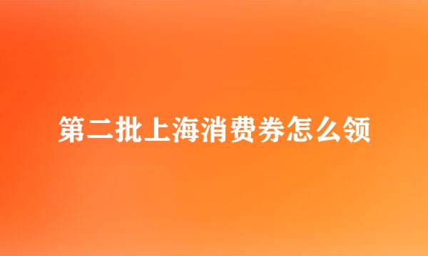 第二批上海消费券怎么领