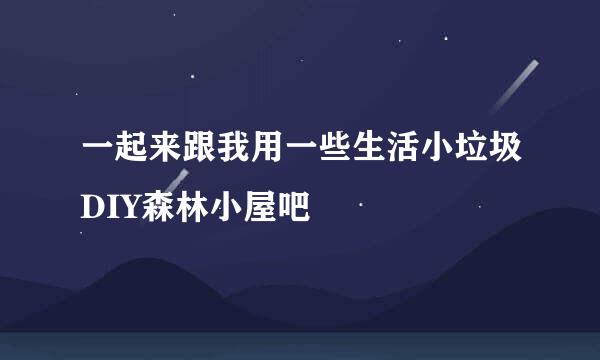 一起来跟我用一些生活小垃圾DIY森林小屋吧
