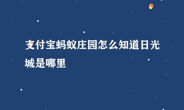 支付宝蚂蚁庄园怎么知道日光城是哪里