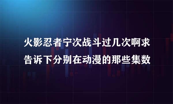 火影忍者宁次战斗过几次啊求告诉下分别在动漫的那些集数