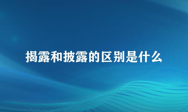 揭露和披露的区别是什么
