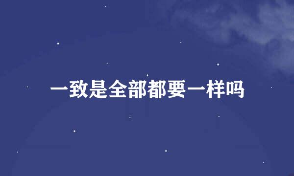 一致是全部都要一样吗