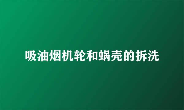 吸油烟机轮和蜗壳的拆洗