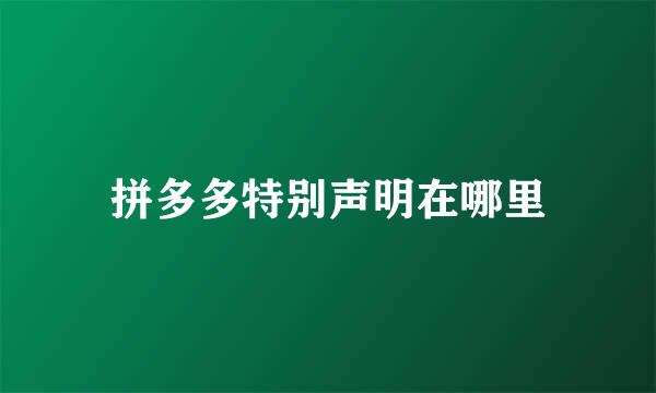 拼多多特别声明在哪里