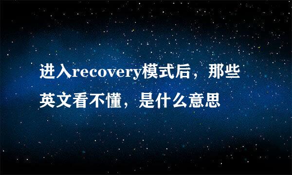 进入recovery模式后，那些英文看不懂，是什么意思