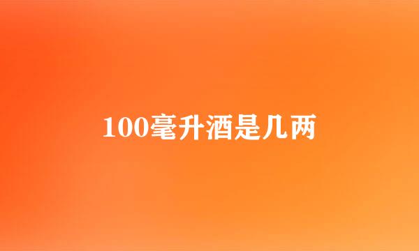 100毫升酒是几两