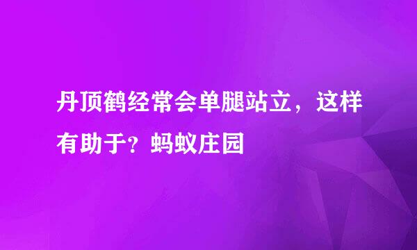 丹顶鹤经常会单腿站立，这样有助于？蚂蚁庄园