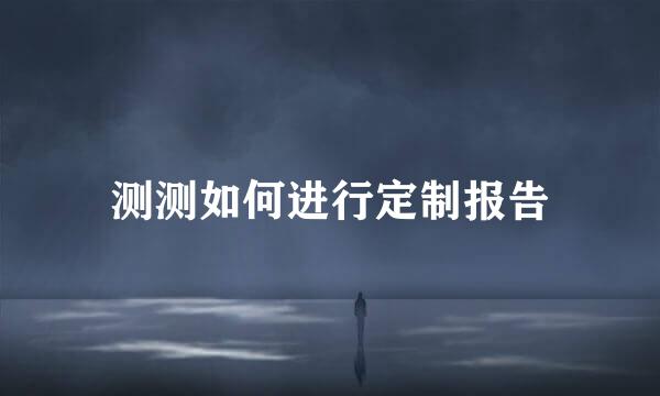 测测如何进行定制报告