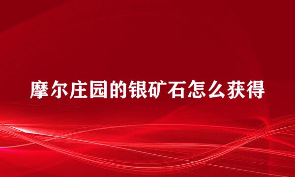 摩尔庄园的银矿石怎么获得