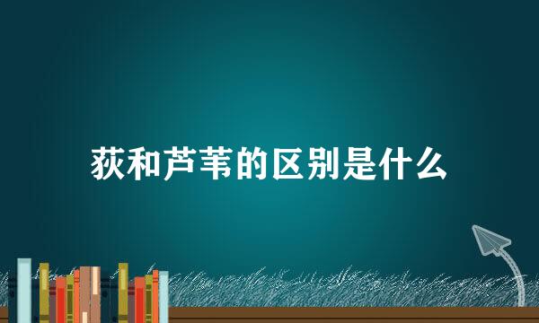 荻和芦苇的区别是什么