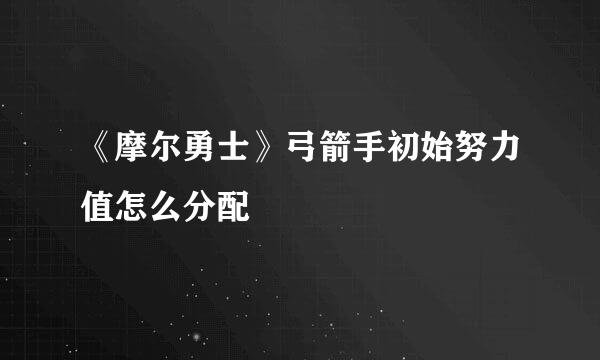 《摩尔勇士》弓箭手初始努力值怎么分配