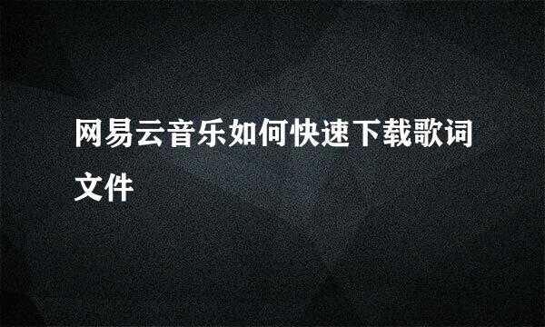 网易云音乐如何快速下载歌词文件