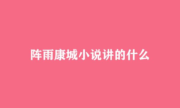 阵雨康城小说讲的什么